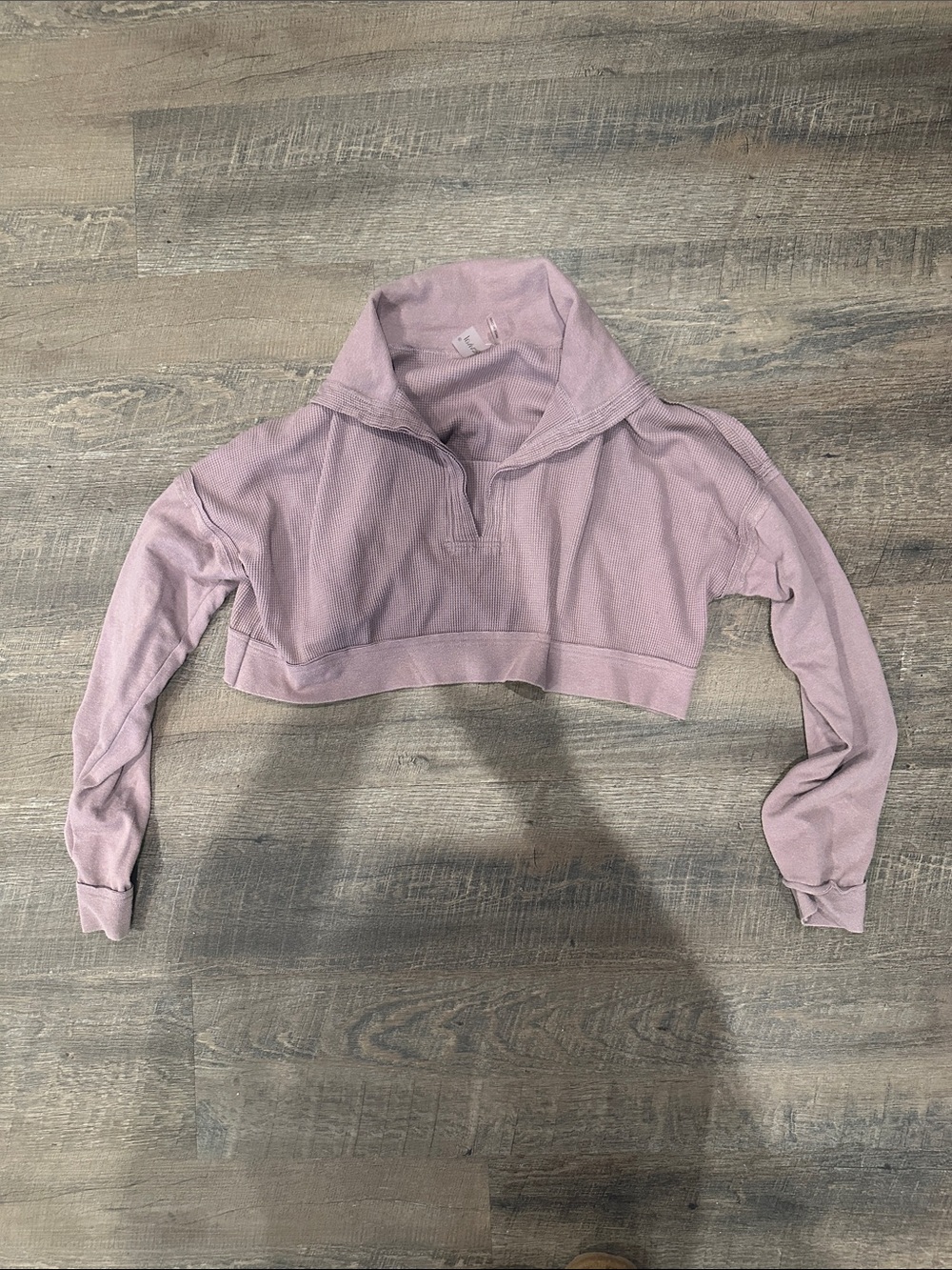 Cropped Lavender Quarter-Zip Pullover Top - Women's Lightweight Crop